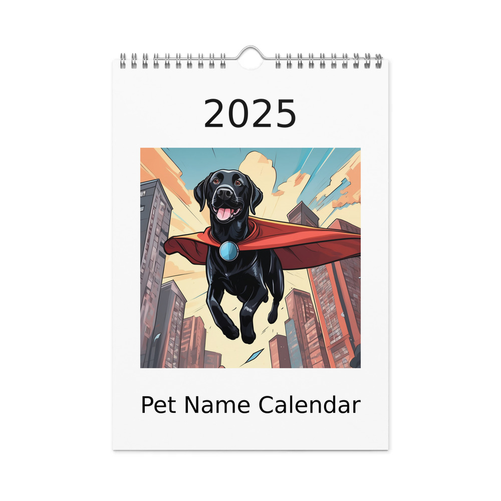 PugMug Custom Black Labrador Retriever Wall Calendar (2026)