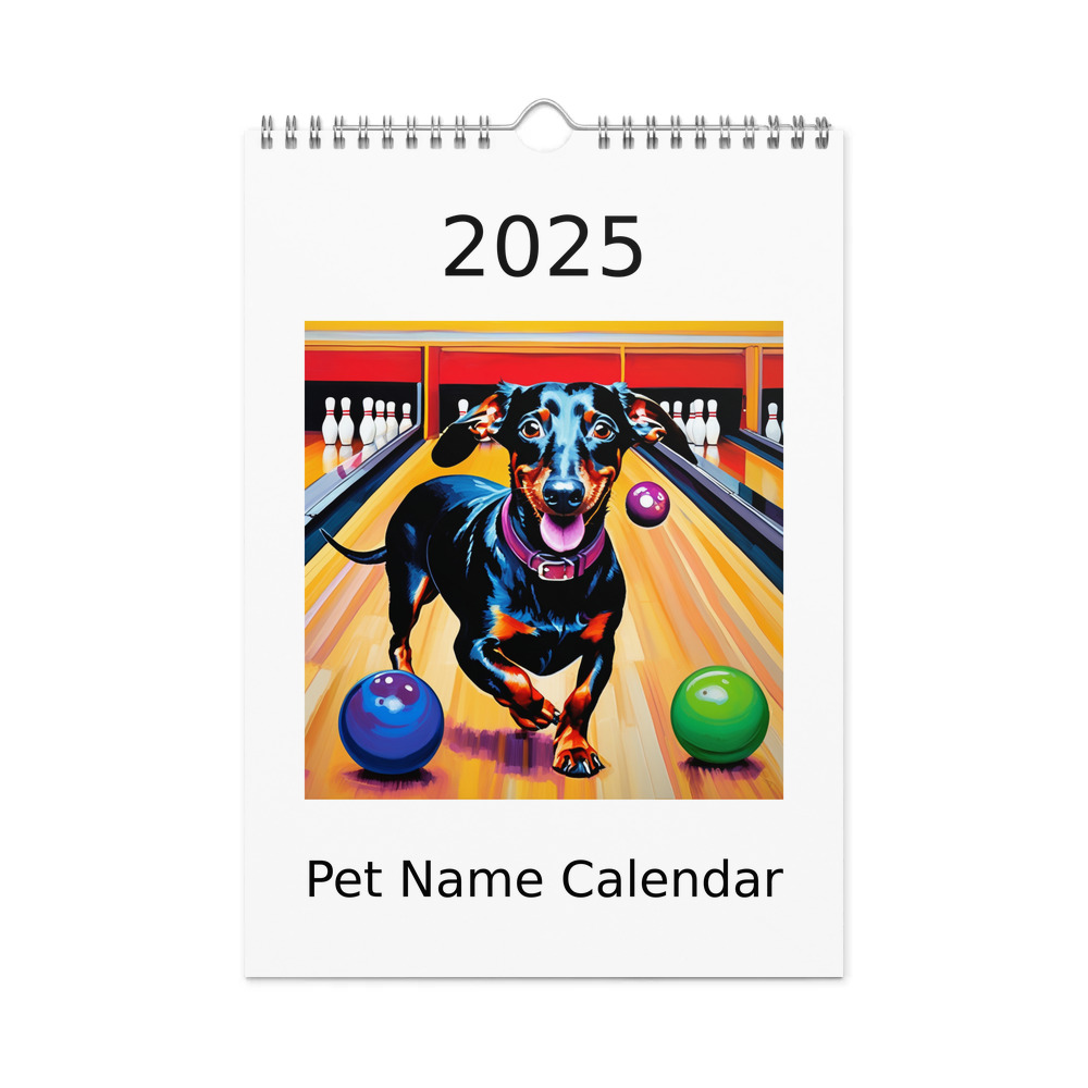 PugMug Custom Black Dachshund Wall Calendar (2026)