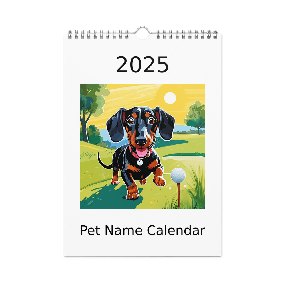 PugMug Custom Black Dachshund Wall Calendar (2026)