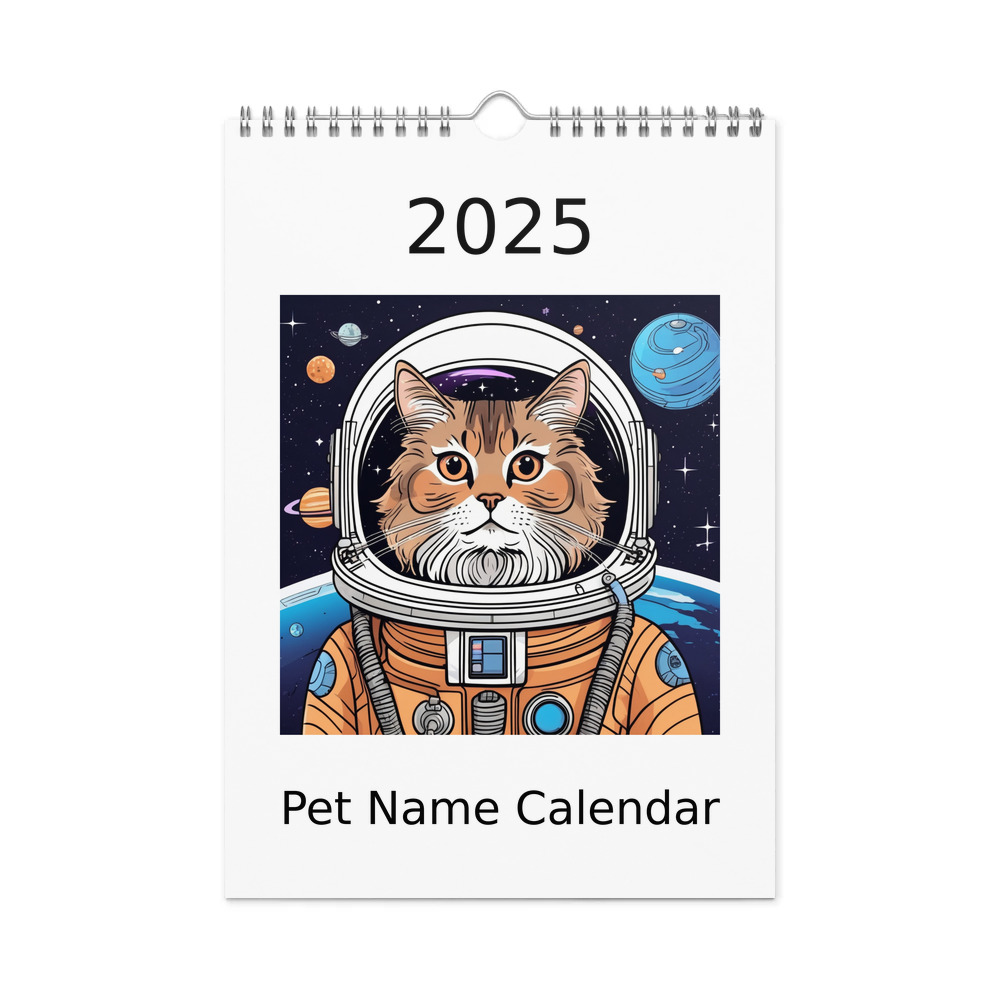 PugMug Custom Tabby Persian Cat Wall Calendar (2026)