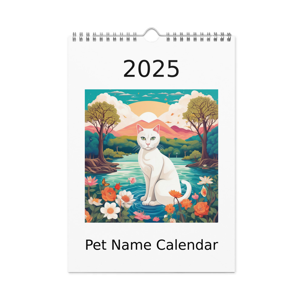PugMug Custom White Companion Cat Wall Calendar (2026)