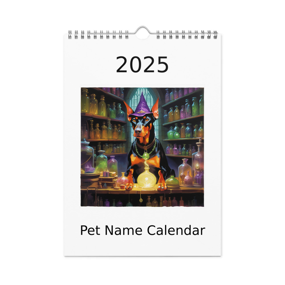 PugMug Custom Doberman Pinscher Wall Calendar (2026)