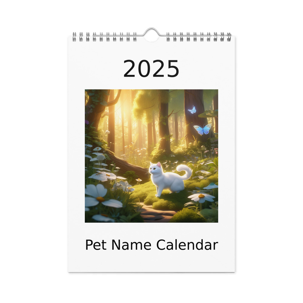 PugMug Custom White Companion Cat Wall Calendar (2026)