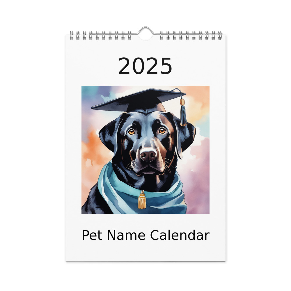 PugMug Custom Black Labrador Retriever Wall Calendar (2026)