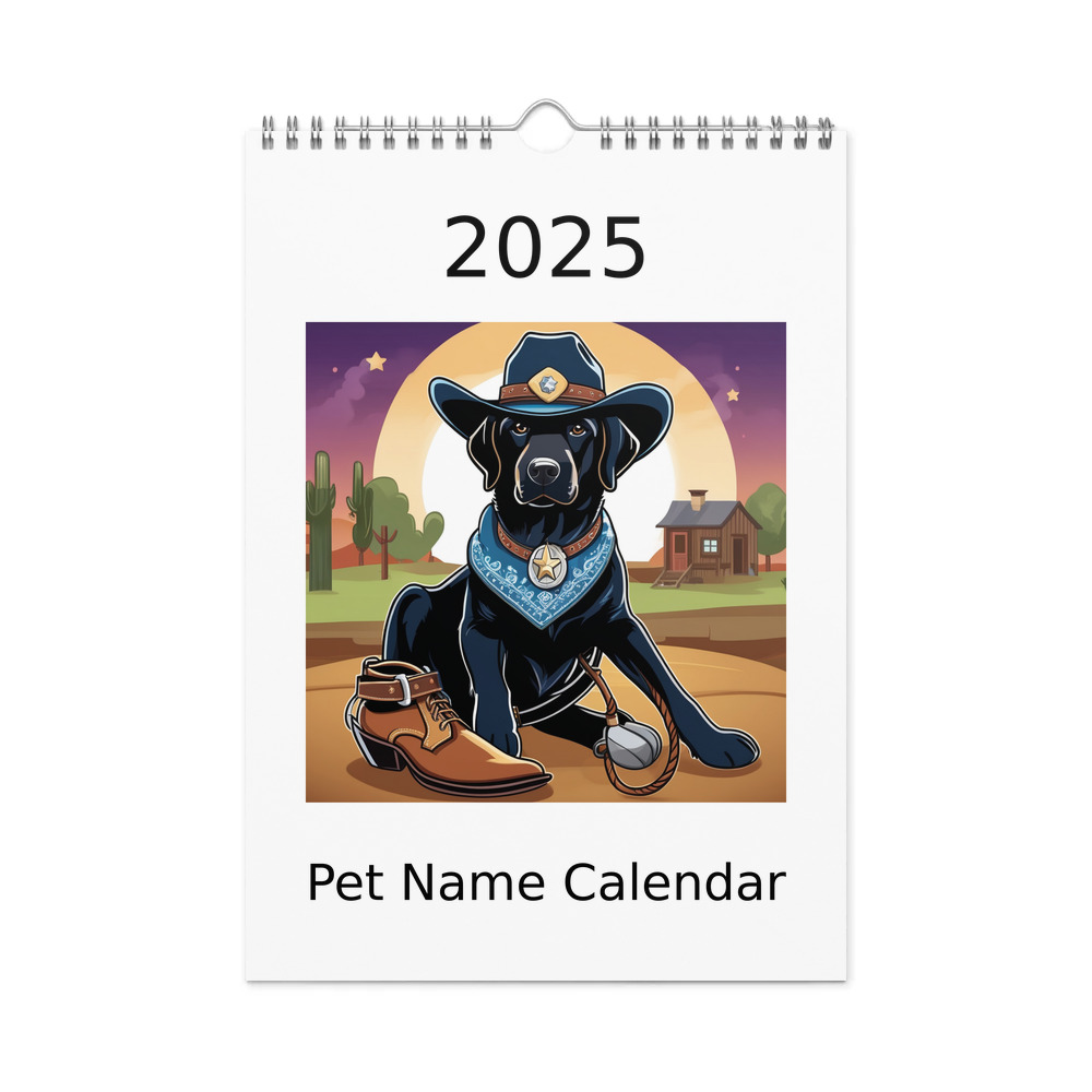 PugMug Custom Black Labrador Retriever Wall Calendar (2026)