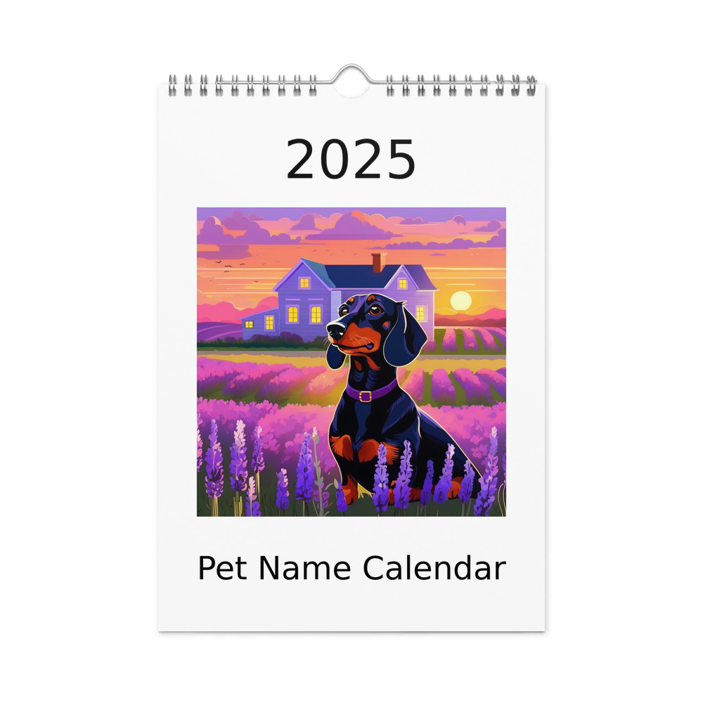 PugMug Custom Black Dachshund Wall Calendar (2026)