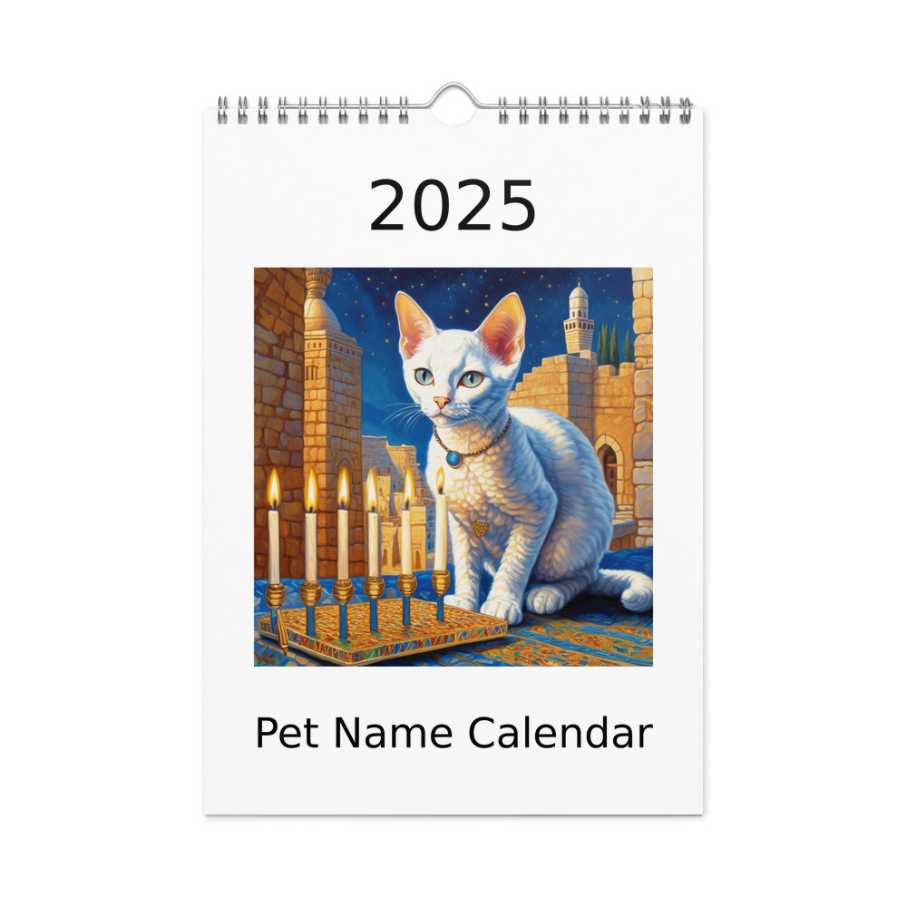 PugMug Custom White Devon Rex Cat Wall Calendar (2026)