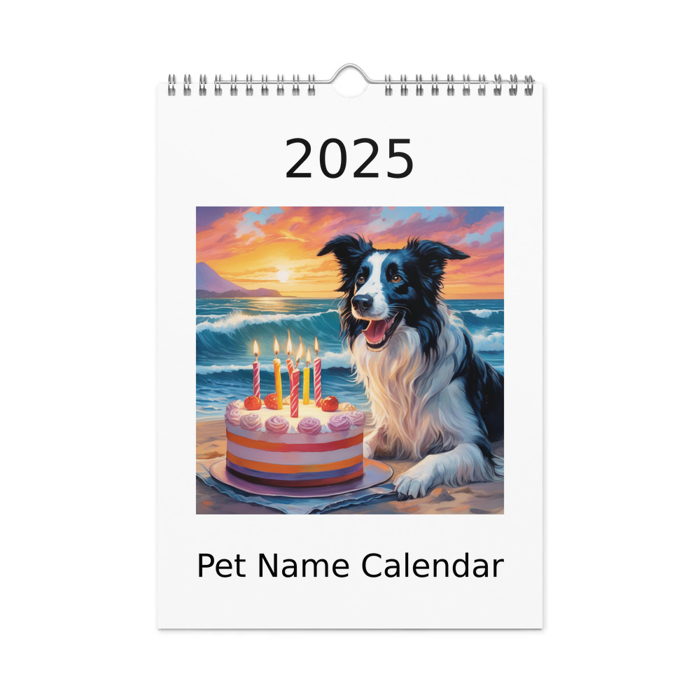 PugMug Custom Border Collie Wall Calendar (2026)