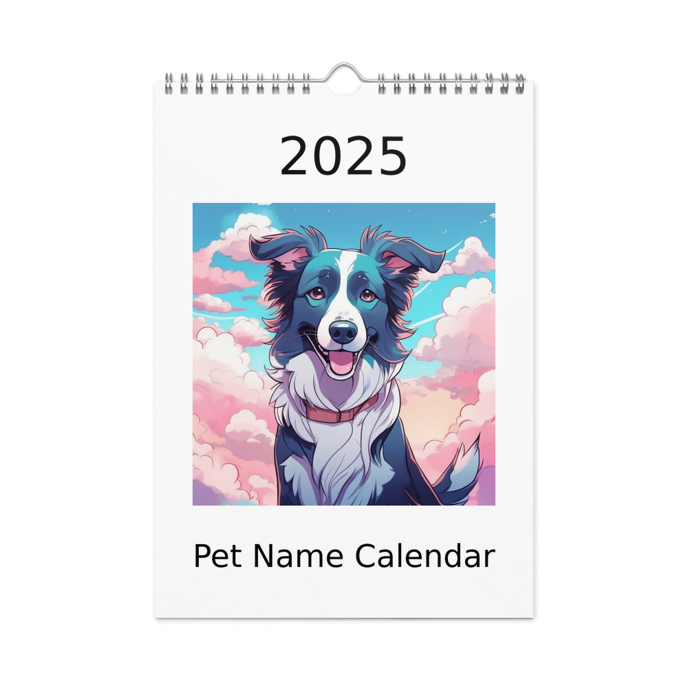 PugMug Custom Border Collie Wall Calendar (2026)