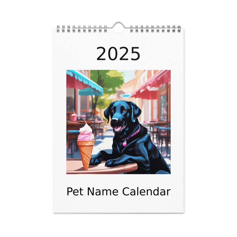 PugMug Custom Black Labrador Retriever Wall Calendar (2026)