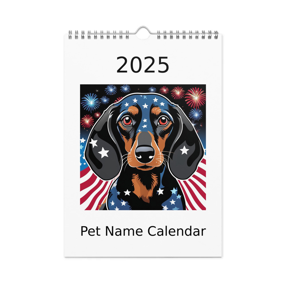 PugMug Custom Black Dachshund Wall Calendar (2026)