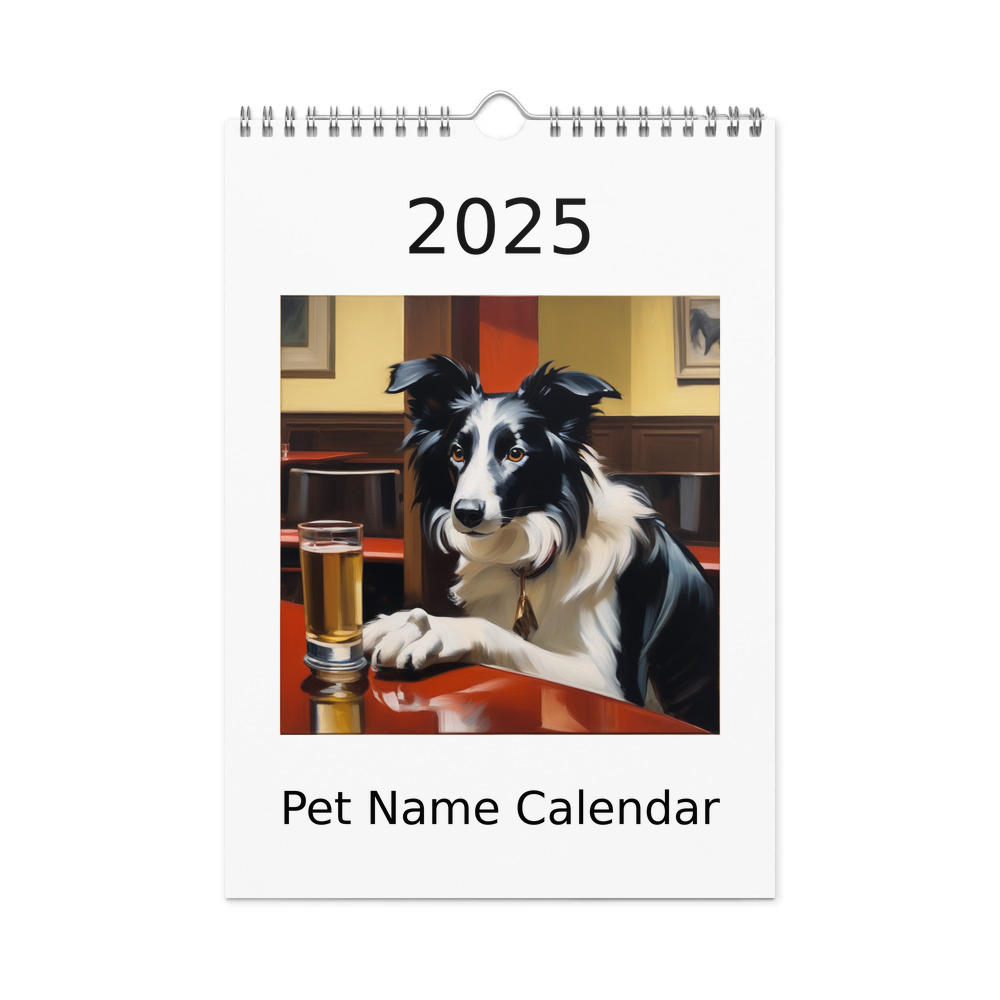 PugMug Custom Border Collie Wall Calendar (2026)