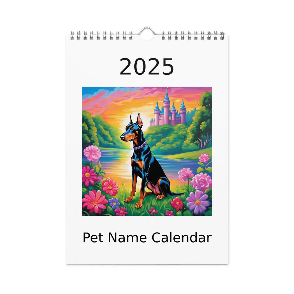 PugMug Custom Doberman Pinscher Wall Calendar (2026)