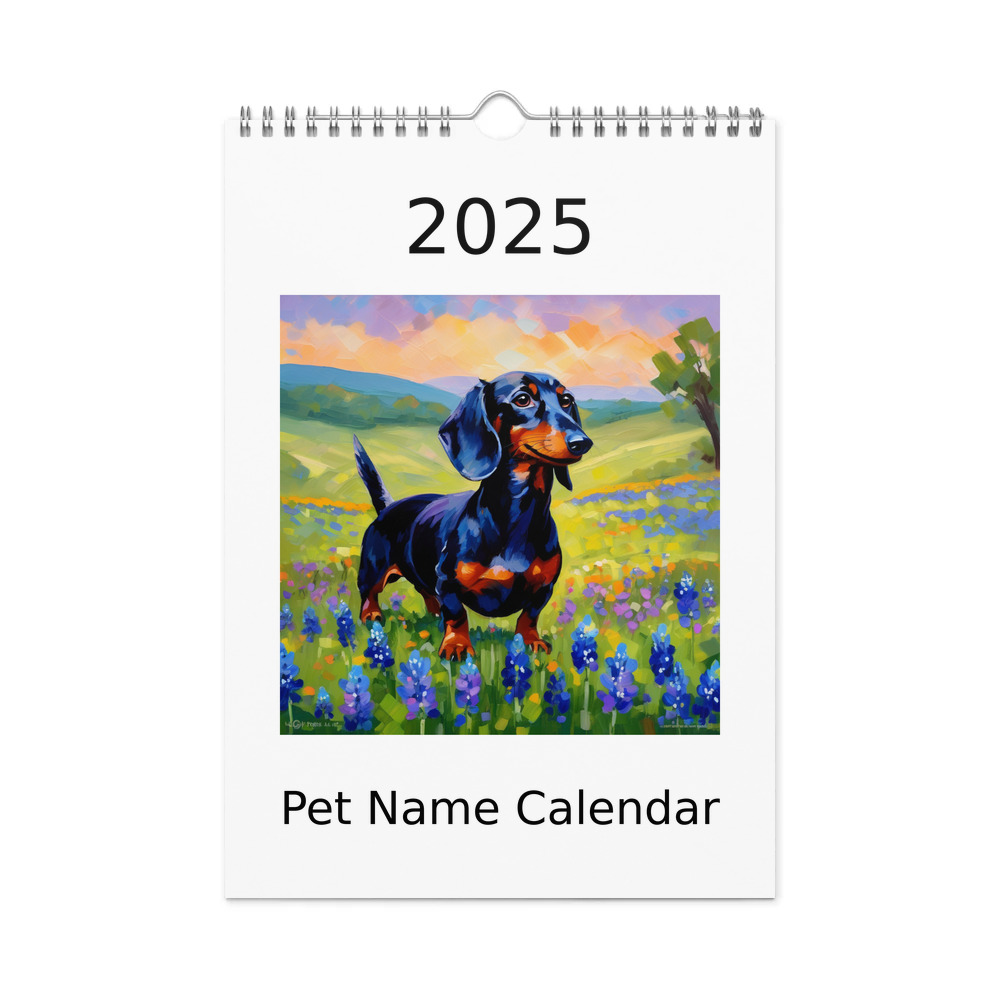 PugMug Custom Black Dachshund Wall Calendar (2026)