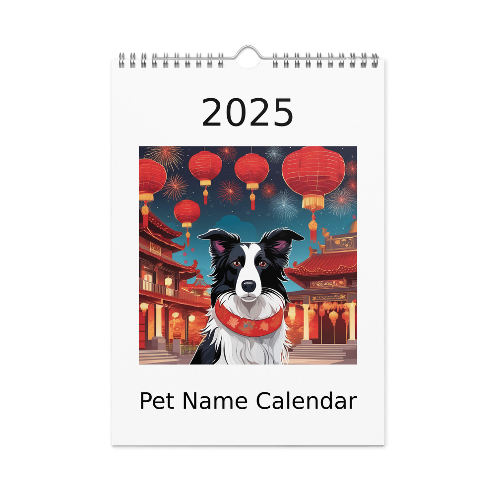 PugMug Custom Border Collie Wall Calendar (2026)