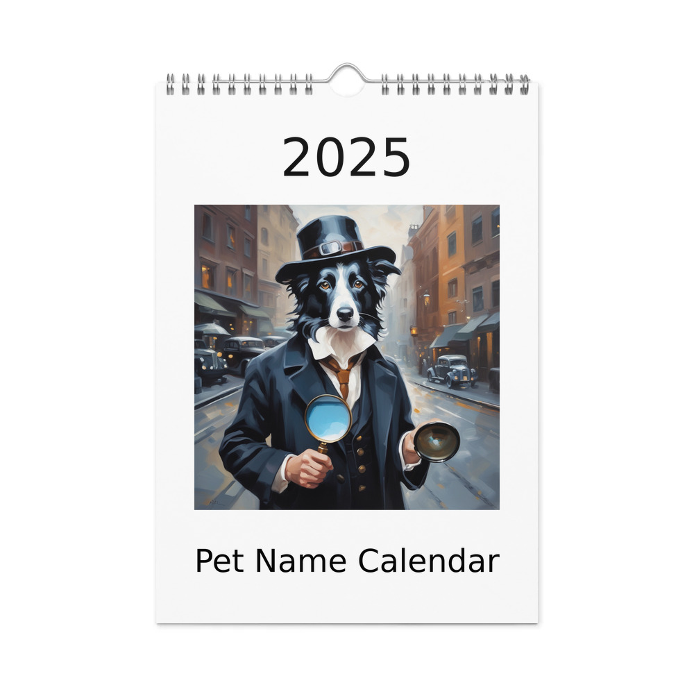 PugMug Custom Border Collie Wall Calendar (2026)