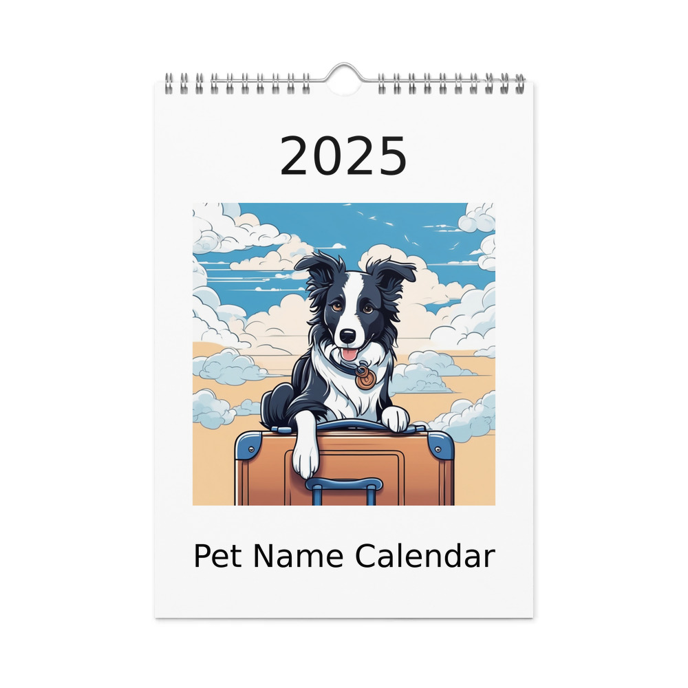 PugMug Custom Border Collie Wall Calendar (2026)