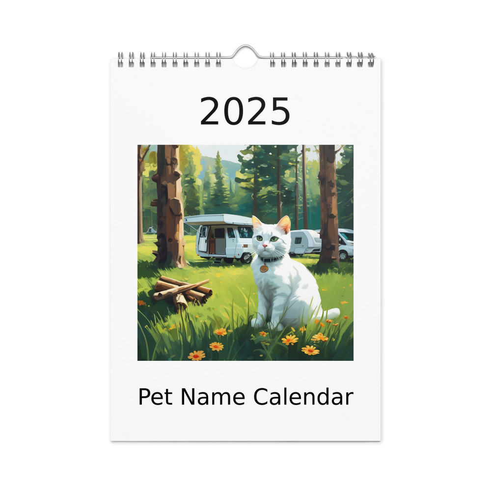 PugMug Custom White Companion Cat Wall Calendar (2026)