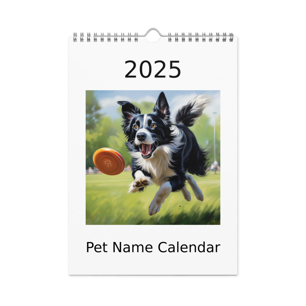 PugMug Custom Border Collie Wall Calendar (2026)