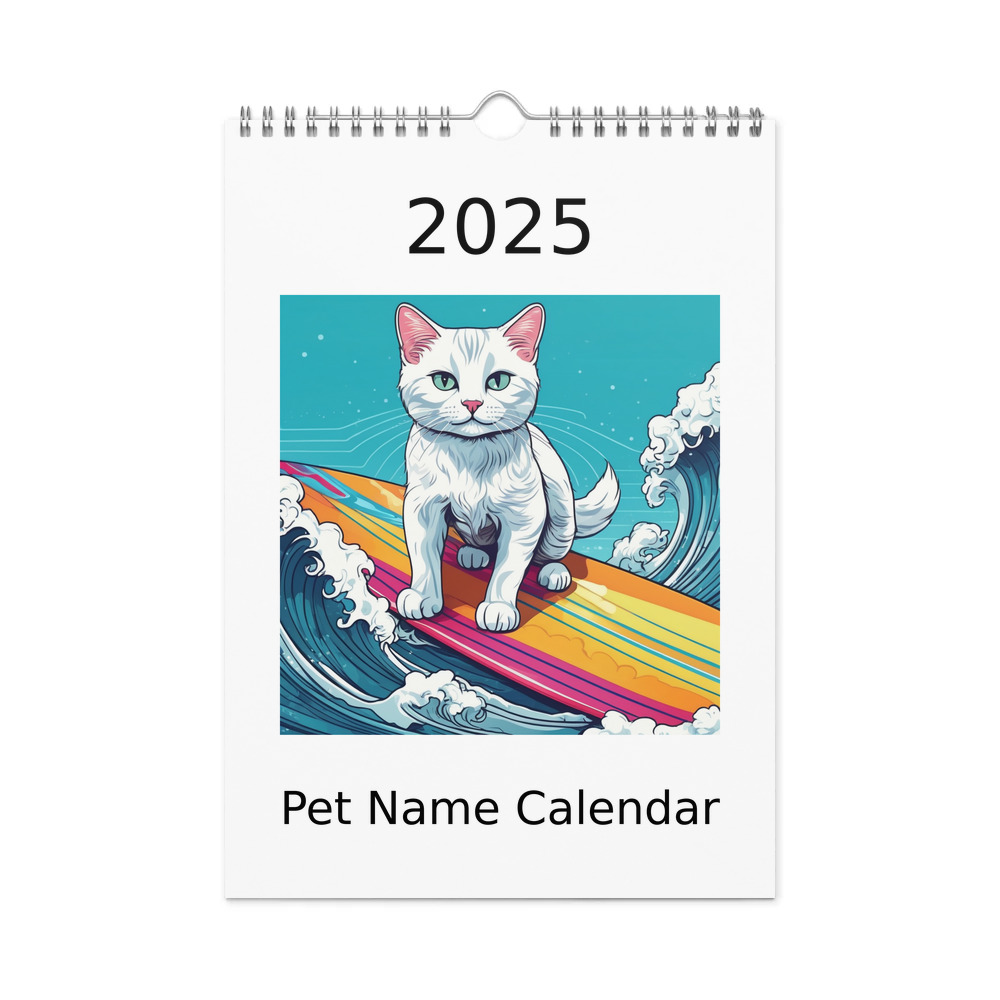 PugMug Custom White Companion Cat Wall Calendar (2026)