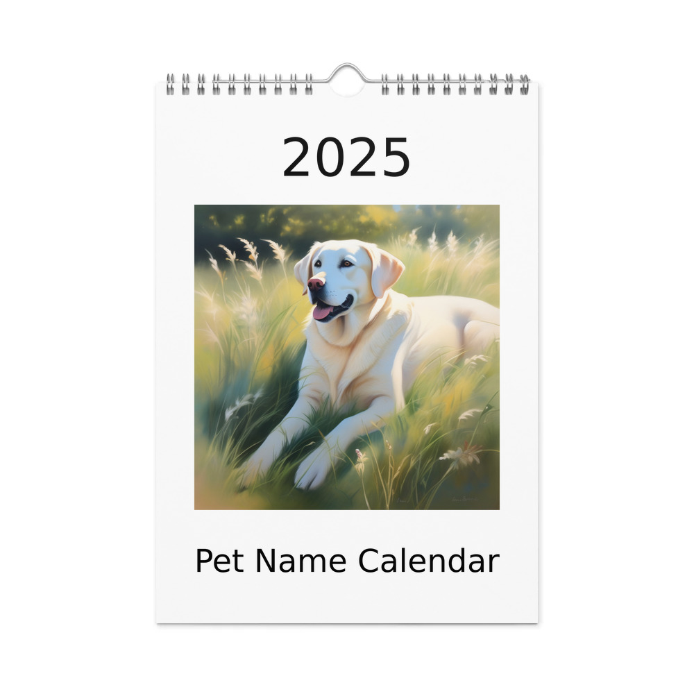 PugMug Custom White Labrador Retriever Wall Calendar (2026)
