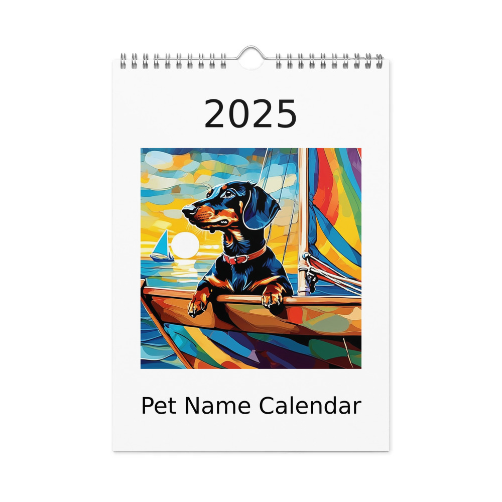 PugMug Custom Black Dachshund Wall Calendar (2026)