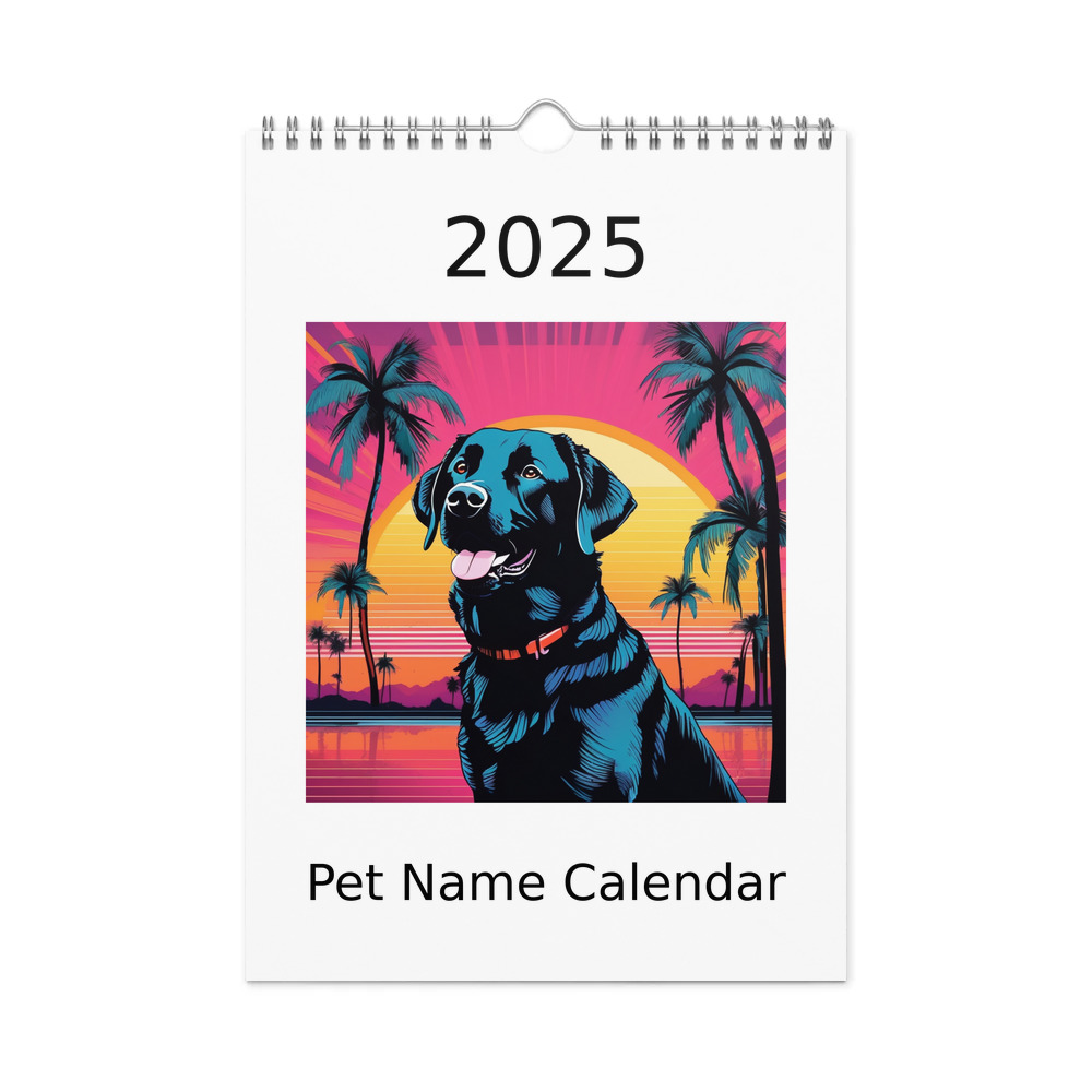 PugMug Custom Black Labrador Retriever Wall Calendar (2026)
