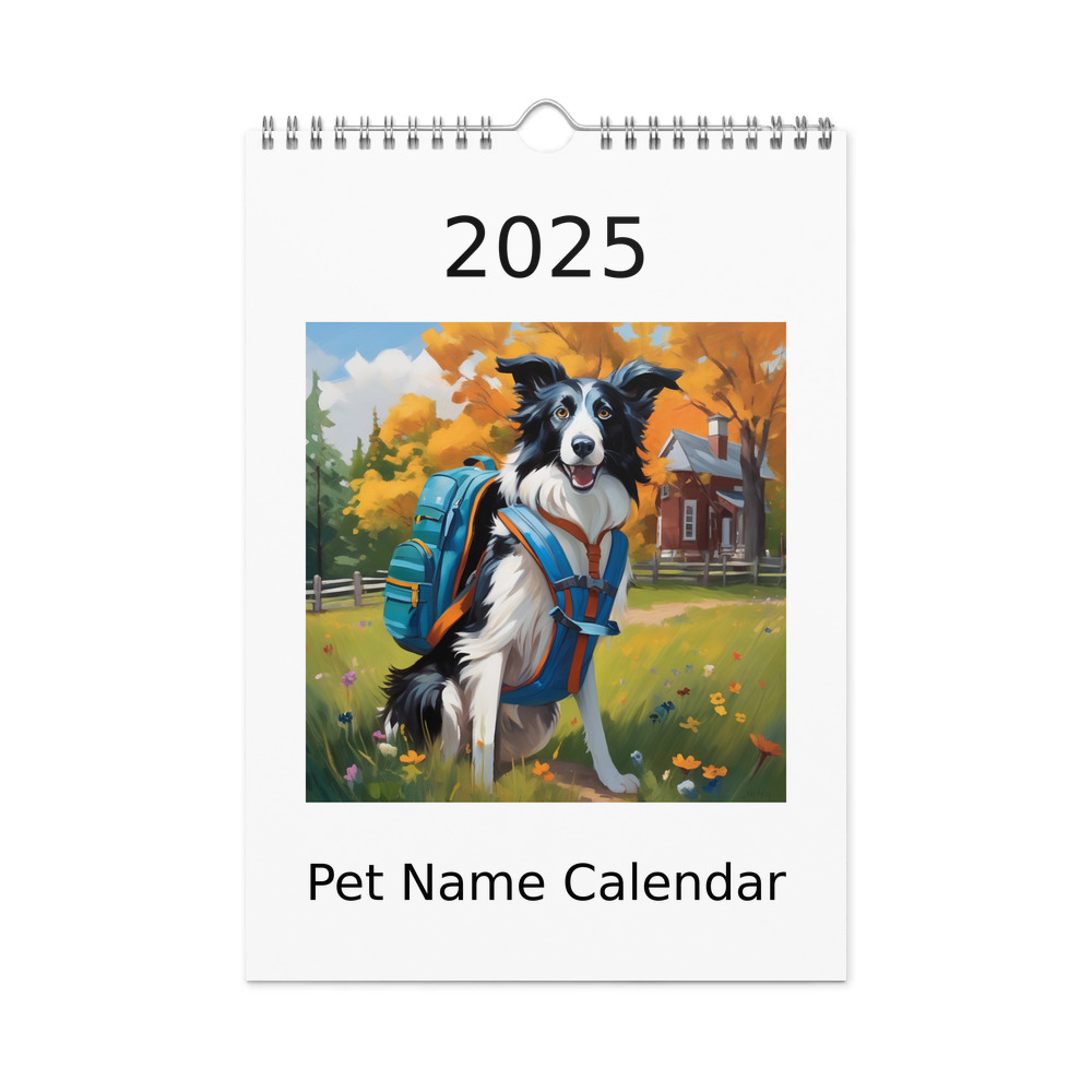 PugMug Custom Border Collie Wall Calendar (2026)
