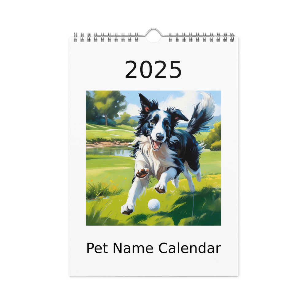PugMug Custom Border Collie Wall Calendar (2026)