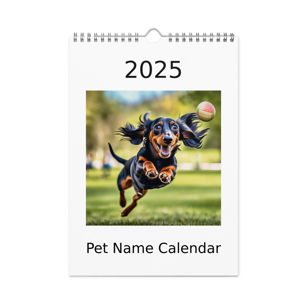 PugMug Custom Tan Dachshund Wall Calendar (2026)