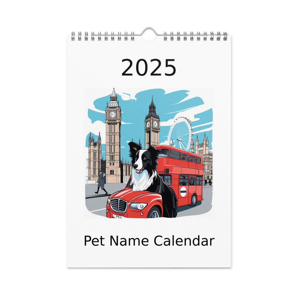 PugMug Custom Border Collie Wall Calendar (2026)