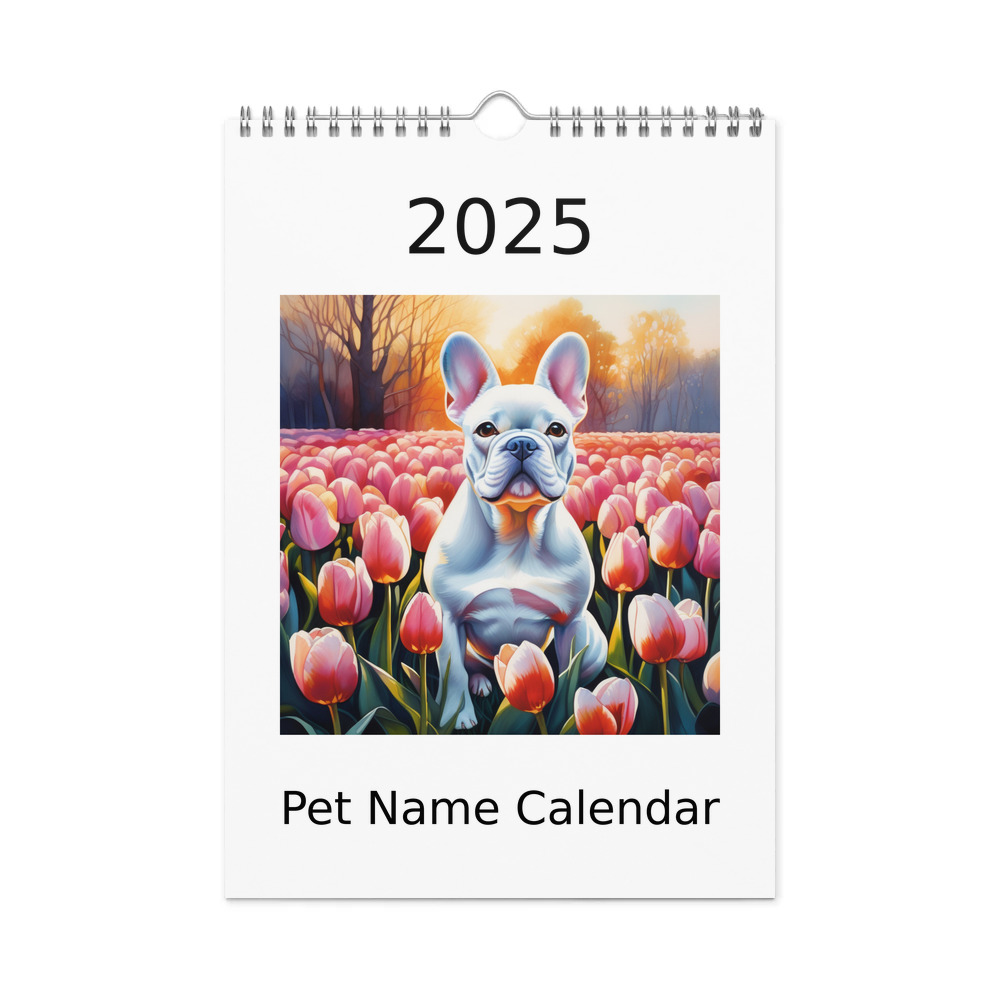 PugMug Custom White French Bulldog Wall Calendar (2026)
