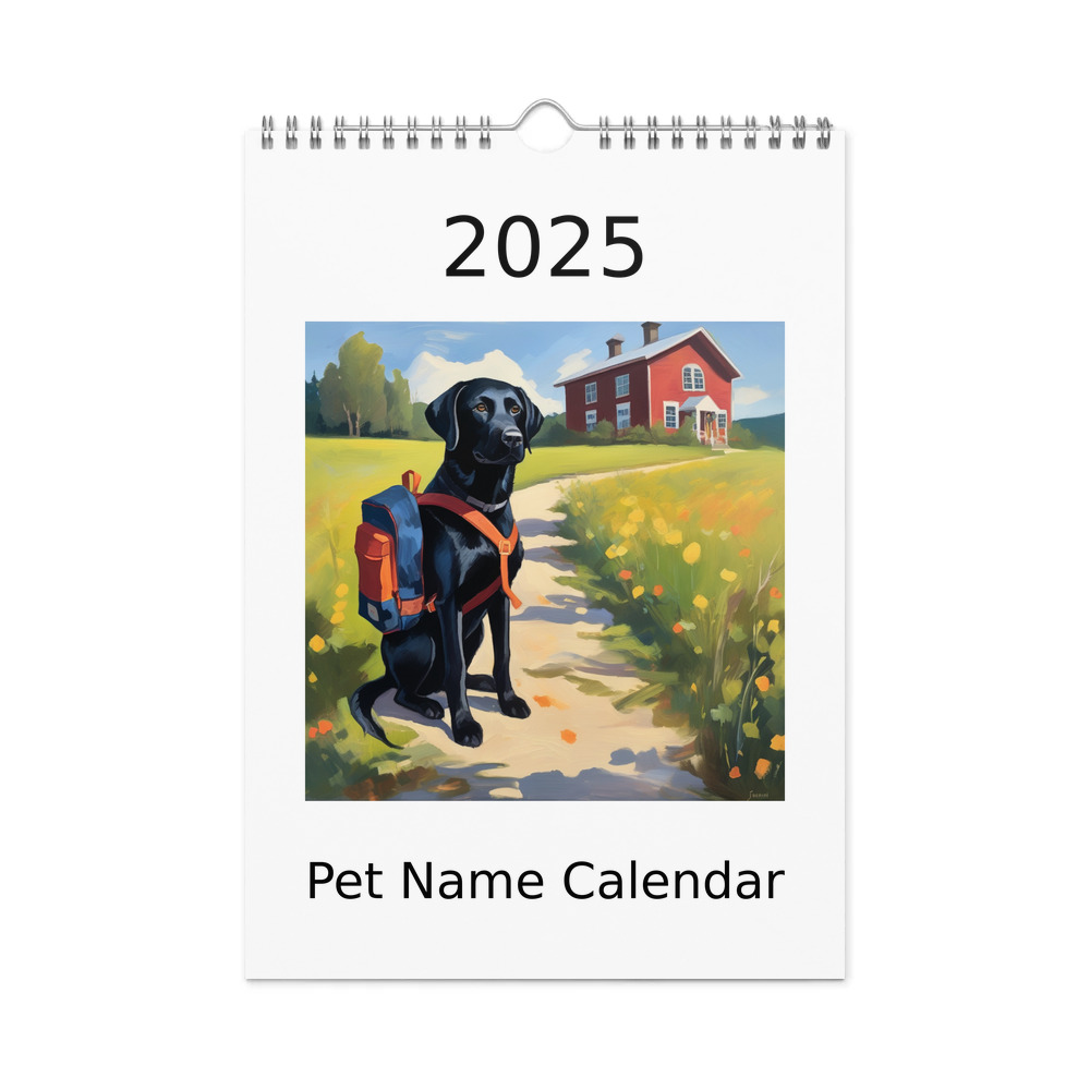 PugMug Custom Black Labrador Retriever Wall Calendar (2026)