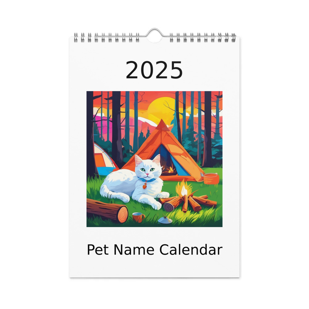 PugMug Custom White Companion Cat Wall Calendar (2026)