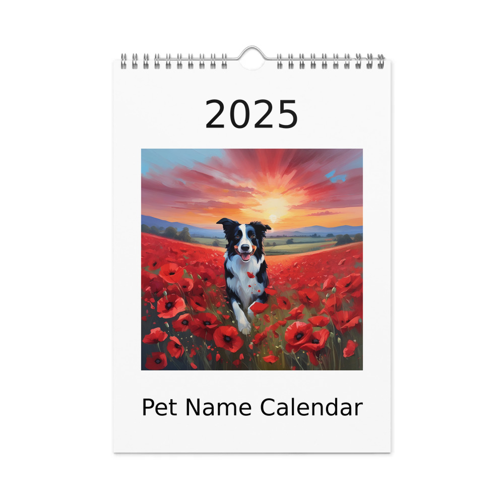 PugMug Custom Border Collie Wall Calendar (2026)