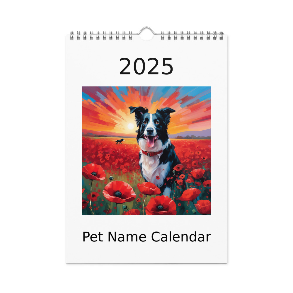 PugMug Custom Border Collie Wall Calendar (2026)