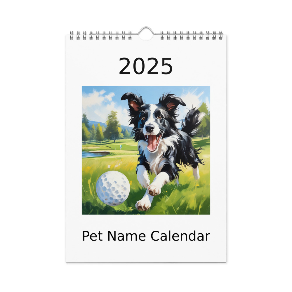 PugMug Custom Border Collie Wall Calendar (2026)