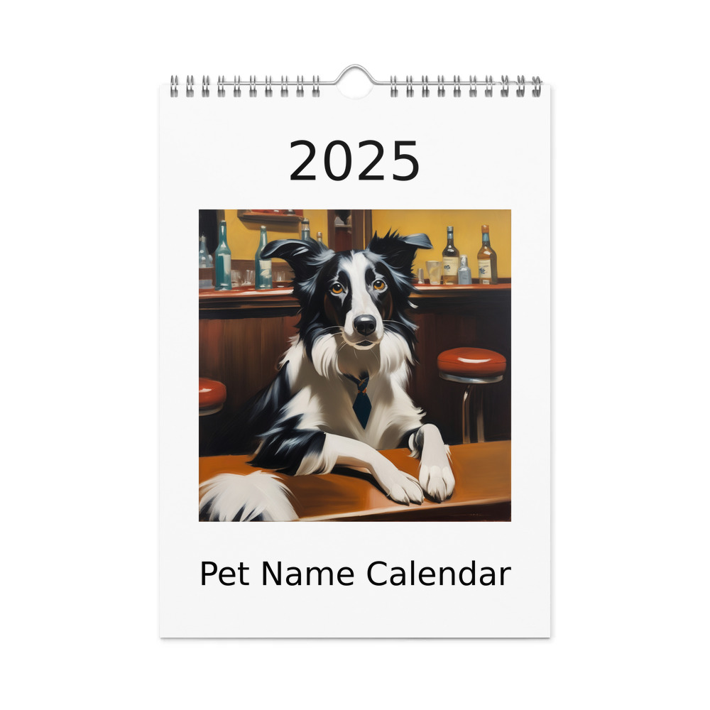 PugMug Custom Border Collie Wall Calendar (2026)