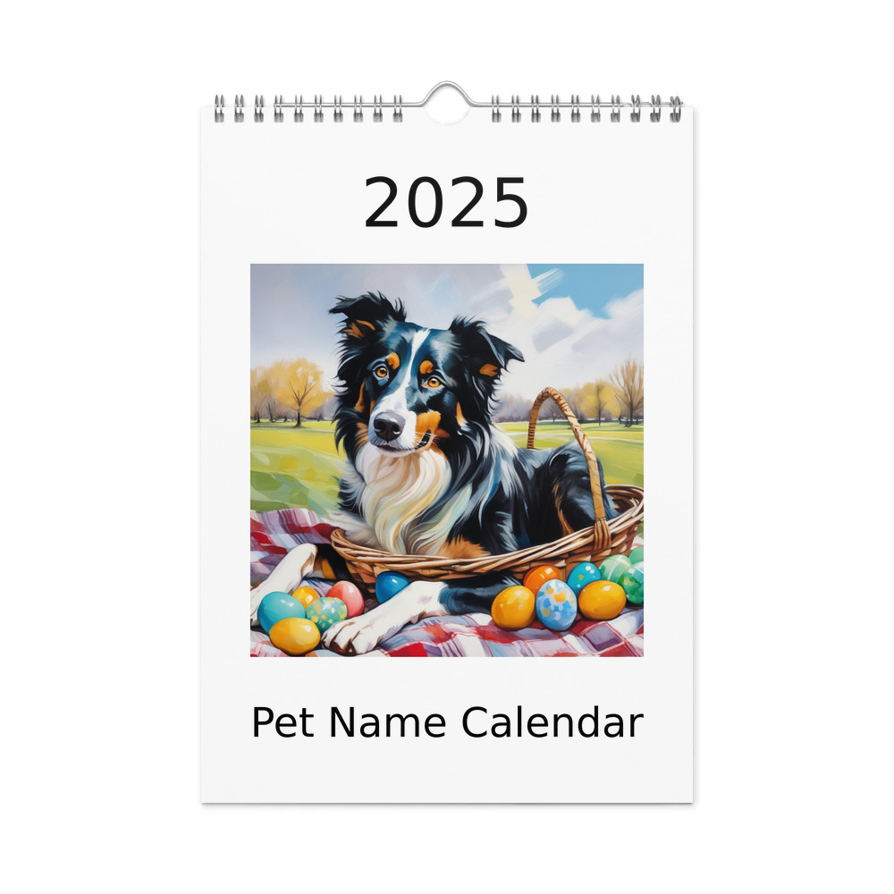 PugMug Custom Border Collie Wall Calendar (2026)