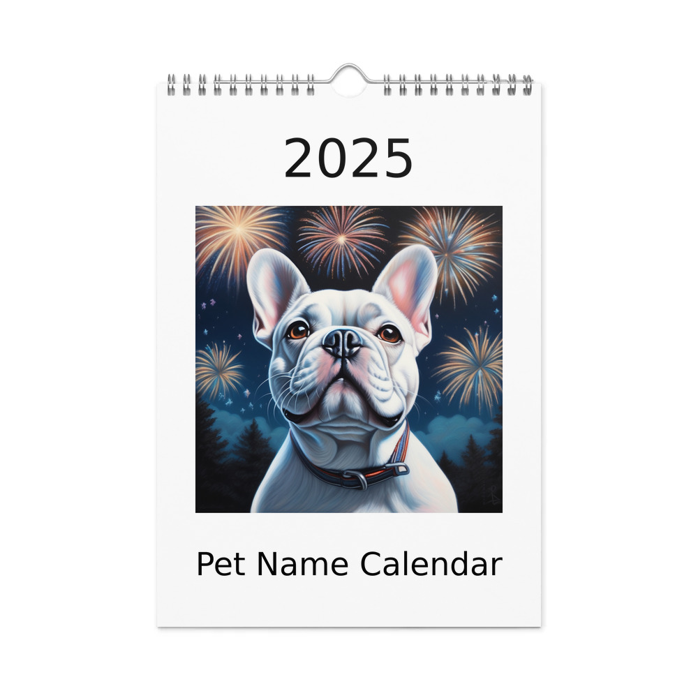 PugMug Custom White French Bulldog Wall Calendar (2026)