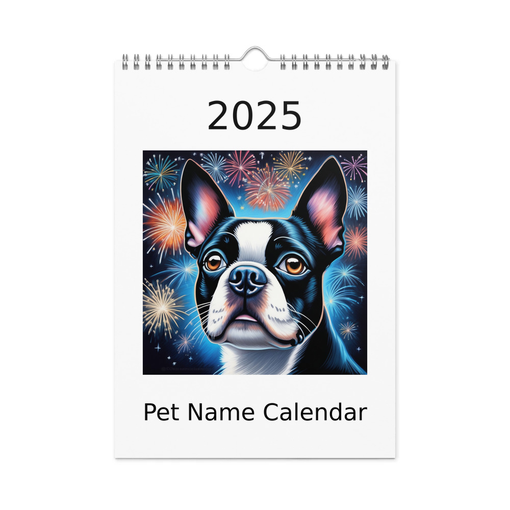 PugMug Custom Boston Terrier Wall Calendar (2026)