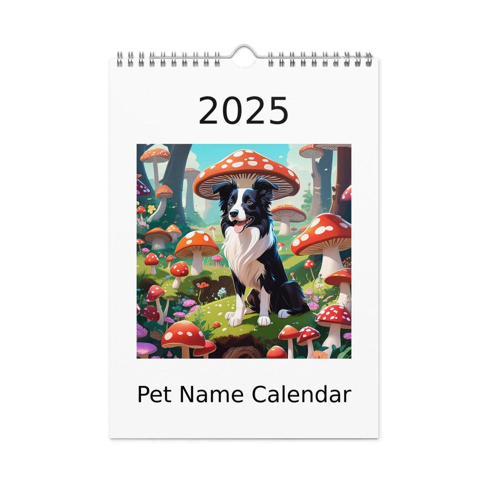 PugMug Custom Border Collie Wall Calendar (2026)