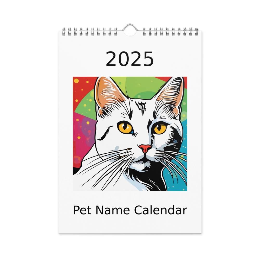PugMug Custom White Companion Cat Wall Calendar (2026)