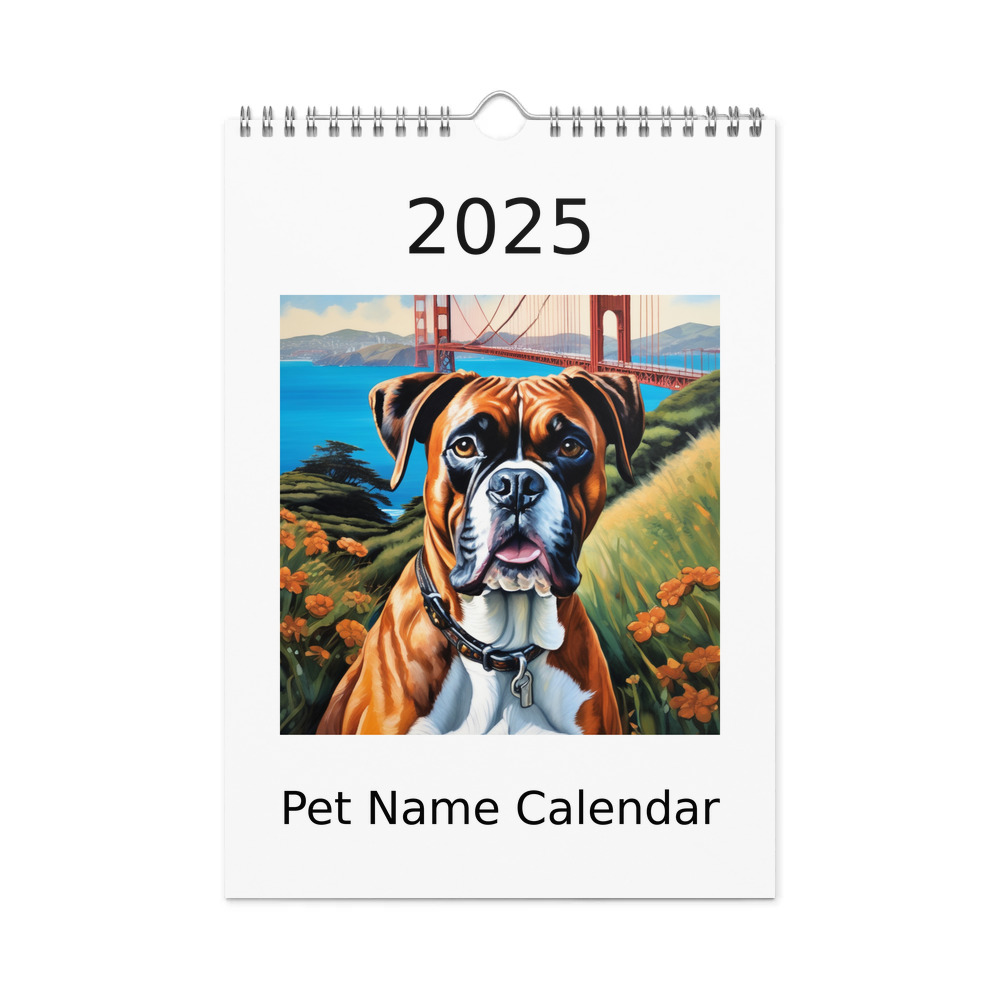 PugMug Custom Boxer Dog Wall Calendar (2026)