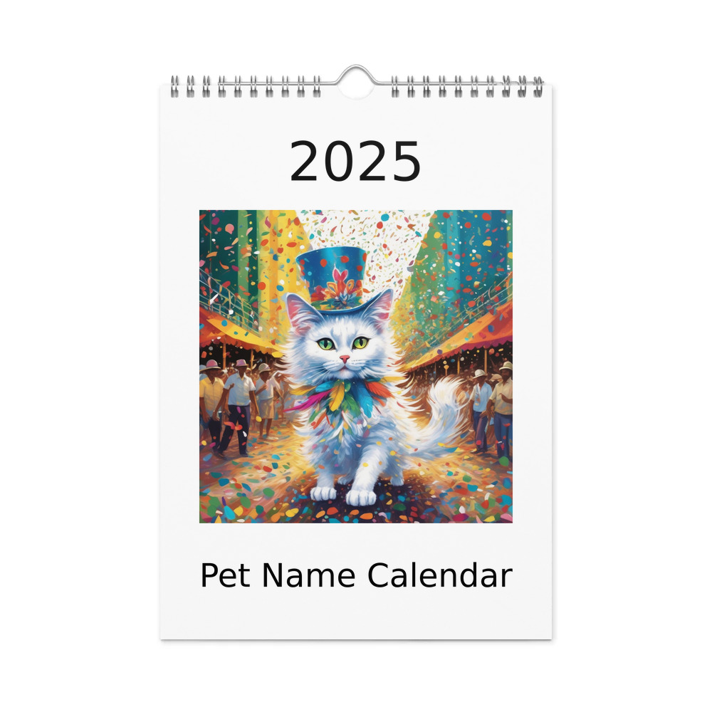 PugMug Custom White Companion Cat Wall Calendar (2026)