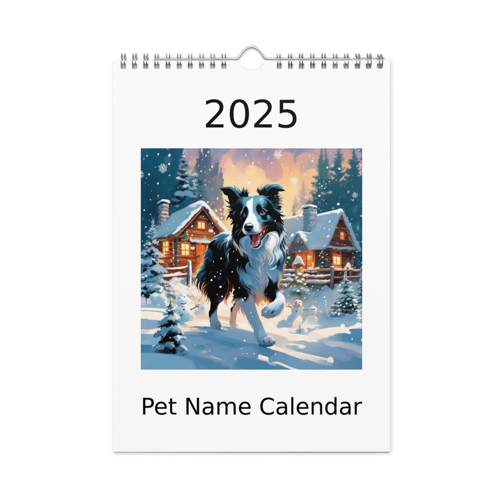 PugMug Custom Border Collie Wall Calendar (2026)