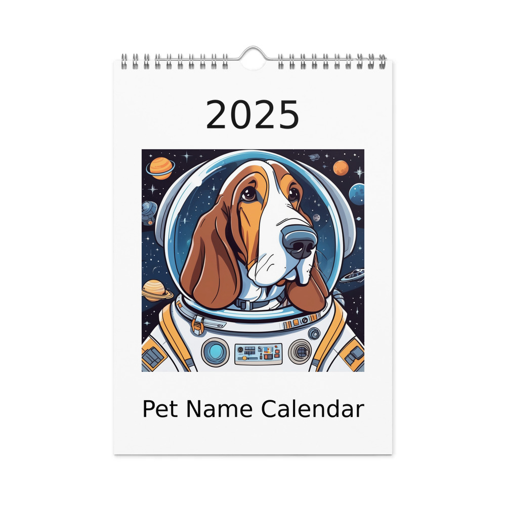 PugMug Custom Basset Hound Wall Calendar (2026)