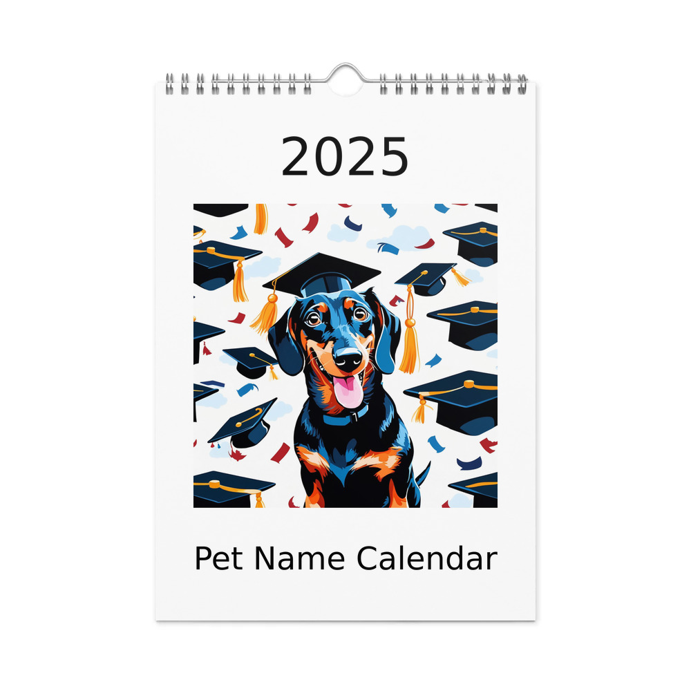 PugMug Custom Black Dachshund Wall Calendar (2026)