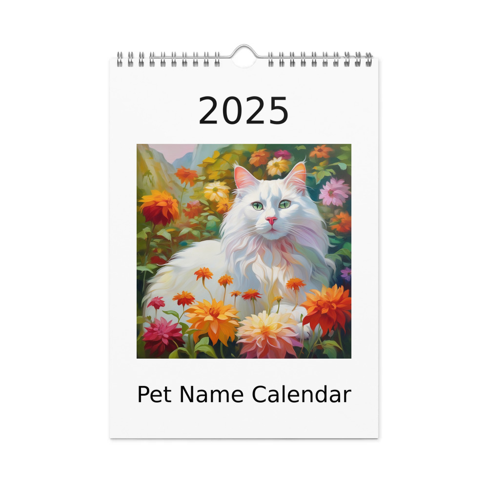 PugMug Custom White Companion Cat Wall Calendar (2026)