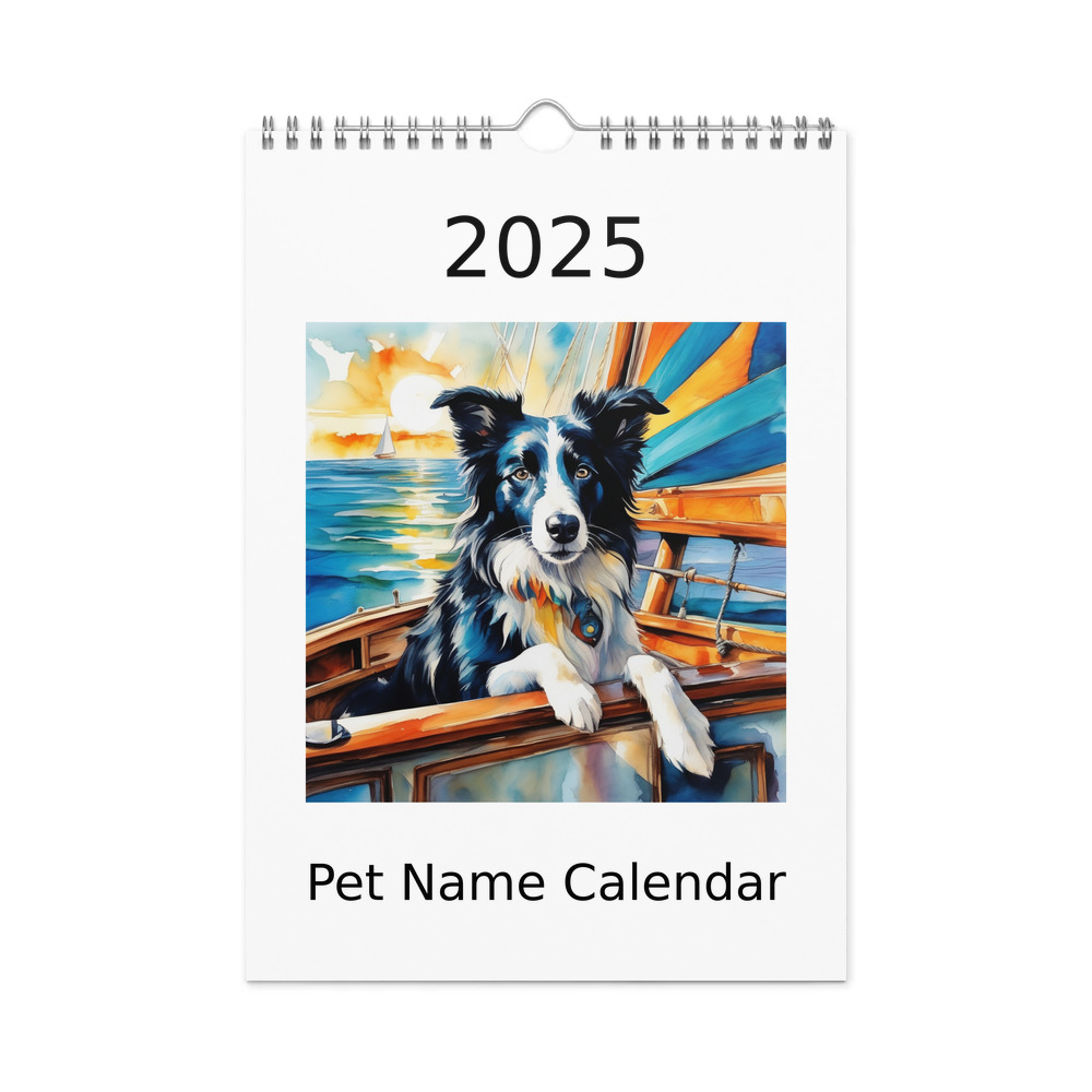 PugMug Custom Border Collie Wall Calendar (2026)